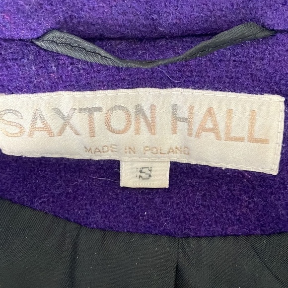 Vintage Saxton Hall Purple Wool Blend Zip Up Bomber Jacket Size Small - Picture 3 of 6